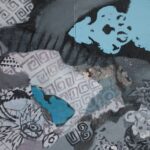“Mavide Kalan Konuşmalar”, diptik, tuval üzerine karışık teknik, 80 X 120 cm, 2018